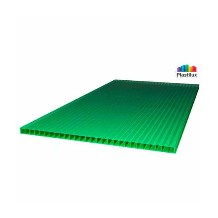 Сотовый поликарбонат 10 мм ROYALPLAST 2-UV премиум зелёный 2100х12000 мм